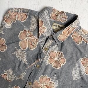 Cooke Street Honolulu Hawaiian Shirt Cotton Floral Aloha Gray Mens XL